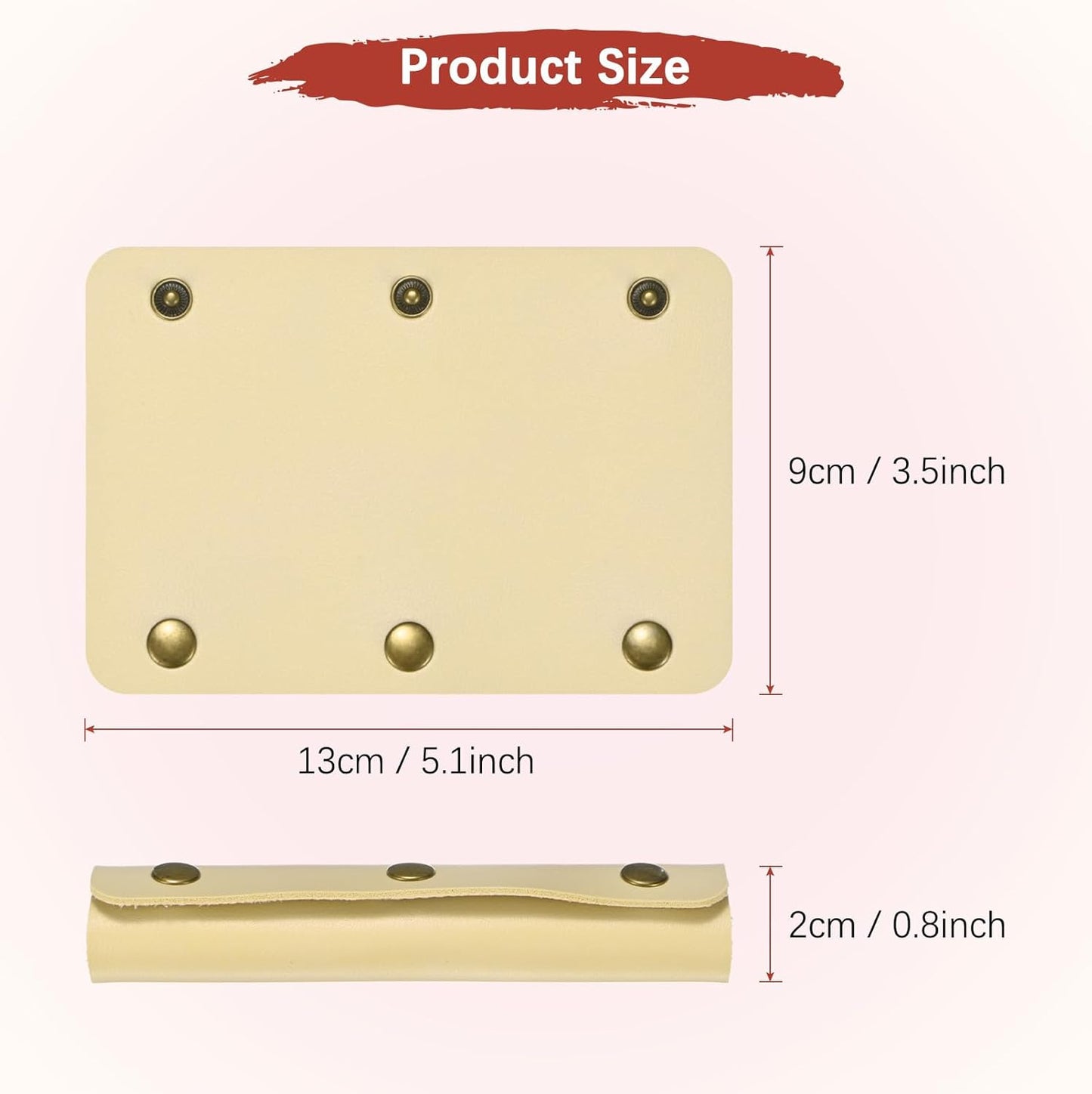 Leather Handle Wrap [4PCS] - Handbag Handle Wrap Cover with 3 Metal Clasps Use for Suitcases & Bags & Shopping Totes & Wallets - [Beige-5IN/13CM] Soft Purse Strap Pad
