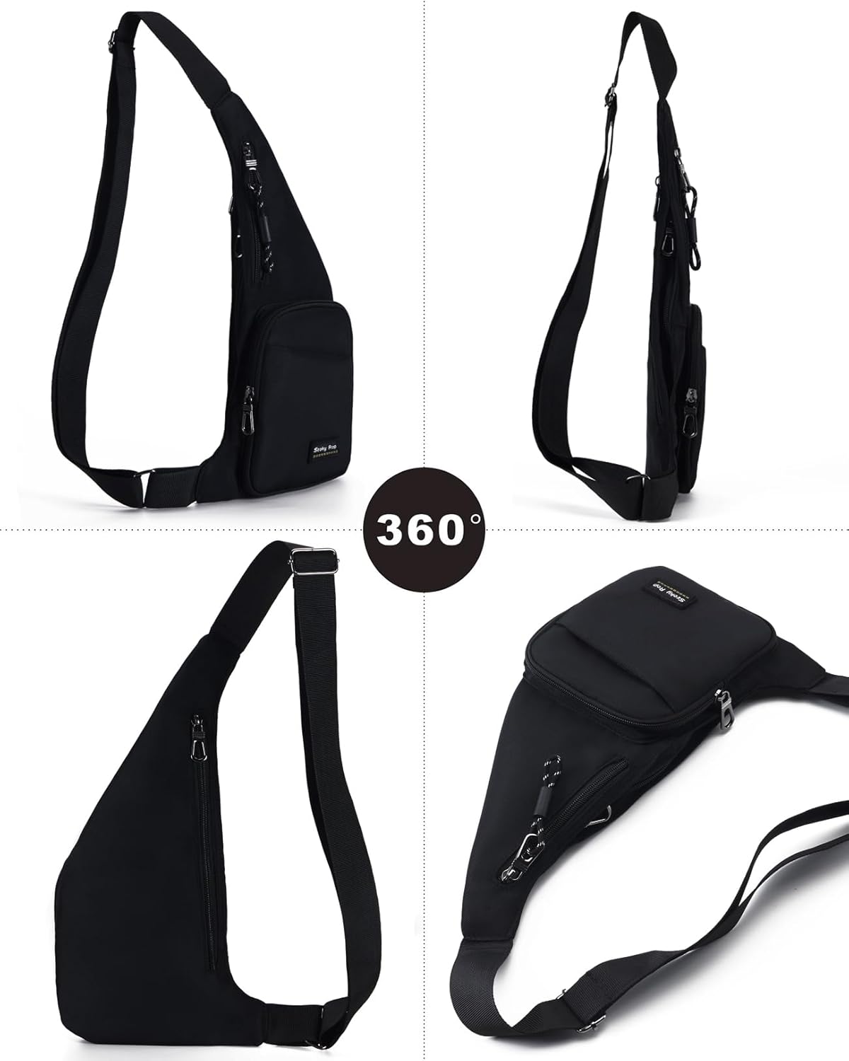 Seoky Rop Sling Bag for Men Women Slim Personal Purse Pocket Small Anti-Thief Crossbody Chest Bag