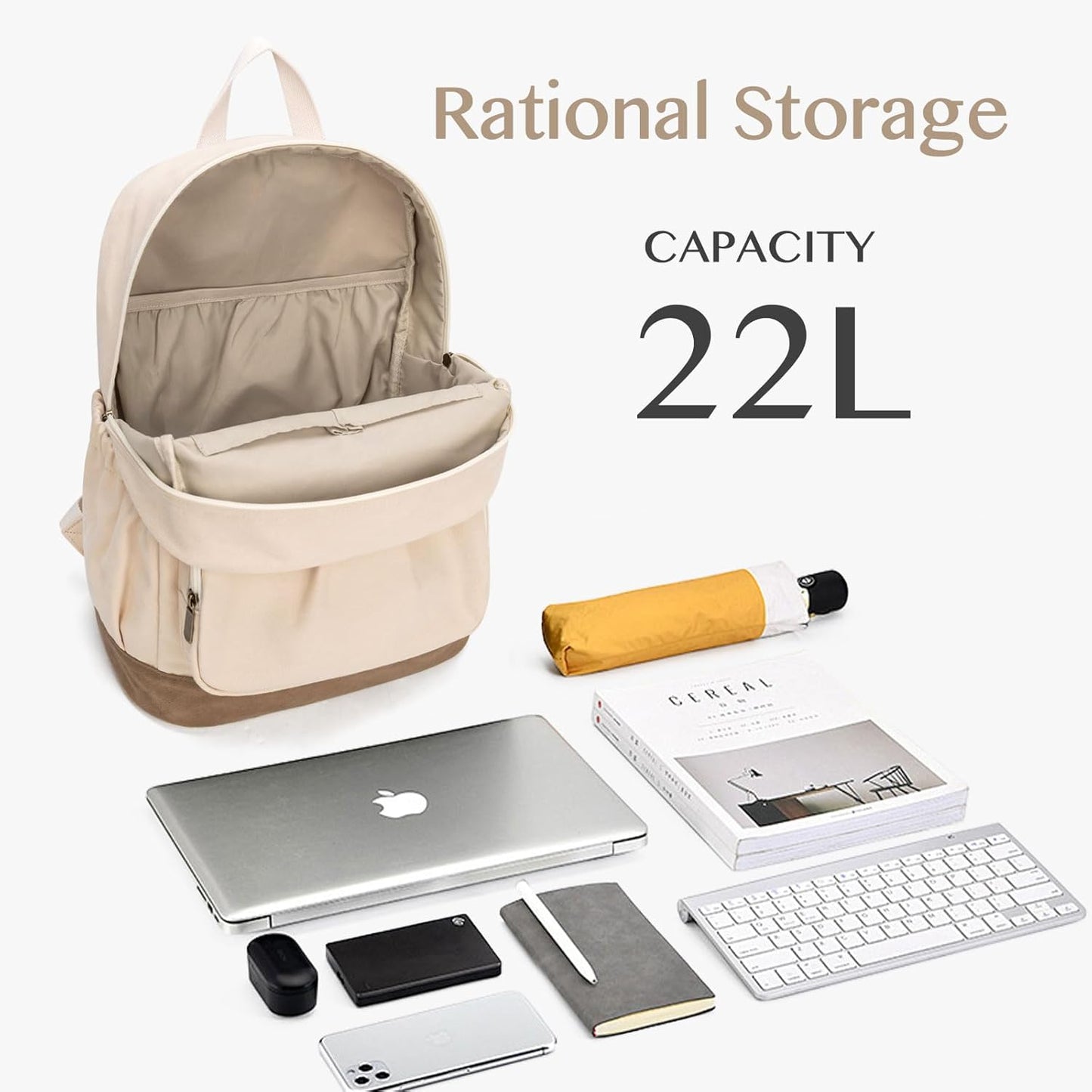 Canvas Backpack for Women Men Lightweight Bookbag for College Aesthetic Backpack for Travel Casual Daypack