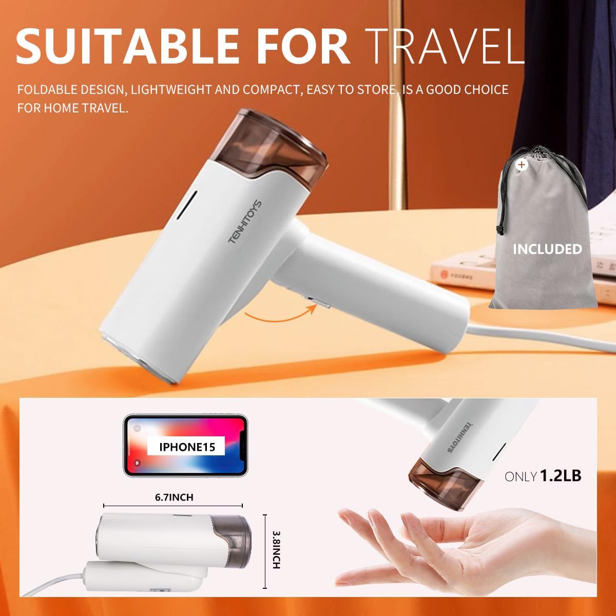 2026 upgraded 1200w Travel Garment Steamer for Clothes only used in 110v