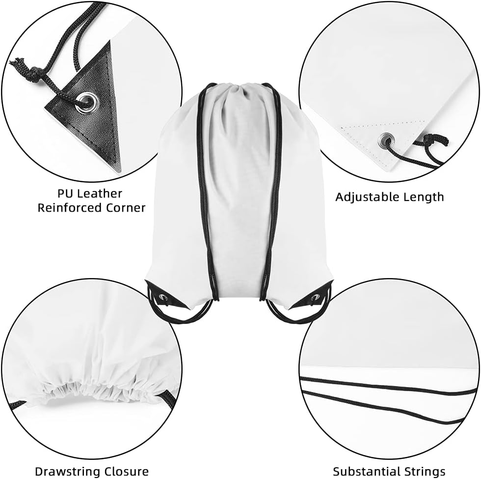 GoodtoU Drawstring Backpack Bulk, 100 Pcs Draw String Bags Cinch Bag Gym Sackpack Drawstring Bags for Women Men, White