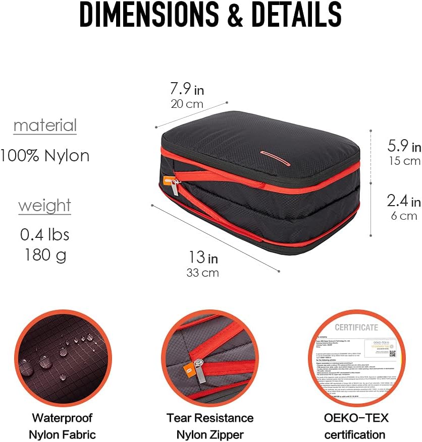 Bee Nesting Waterproof Compression Packing Cubes,Travel Packing organizers for Carry on