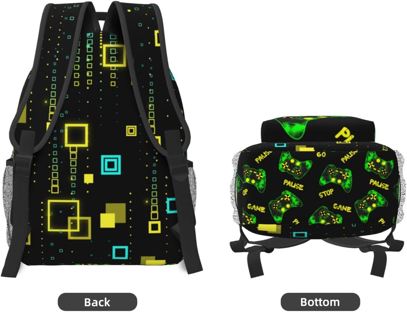 Green Gaming Kids Backpack for Boys Girls Gamepad Elementary Schoolbag Kindergarten Gamer Bookbags Preschool Toddler Book Bags Travel Bag Hiking Camping Rucksack Daypack for Back to School Gifts