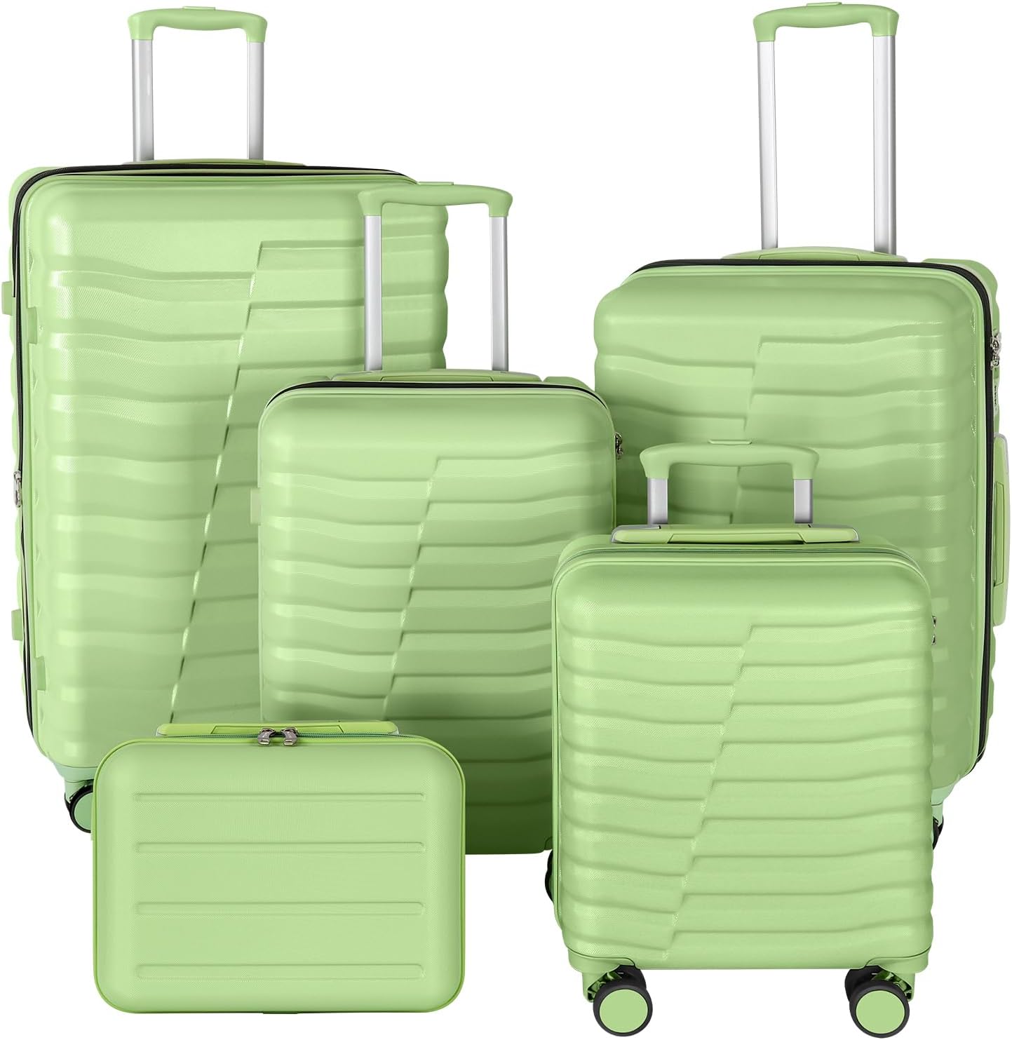 5-Piece Luggage Set, Lightweight ABS+PC Hard Shell Suitcase with YKK Zipper & TSA Lock for Family