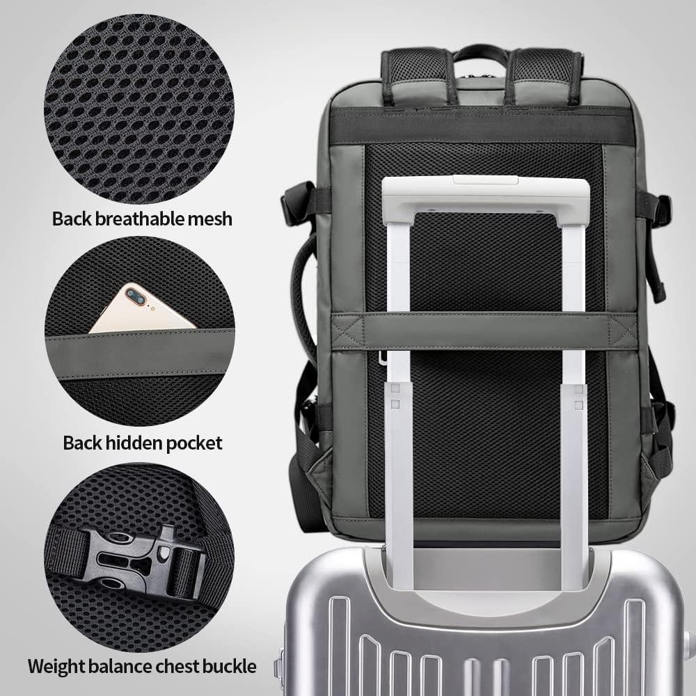 BANGE 35L Carry on Backpack,Travel Backpack for Women Men Airline Approved Gym Backpack Waterproof
