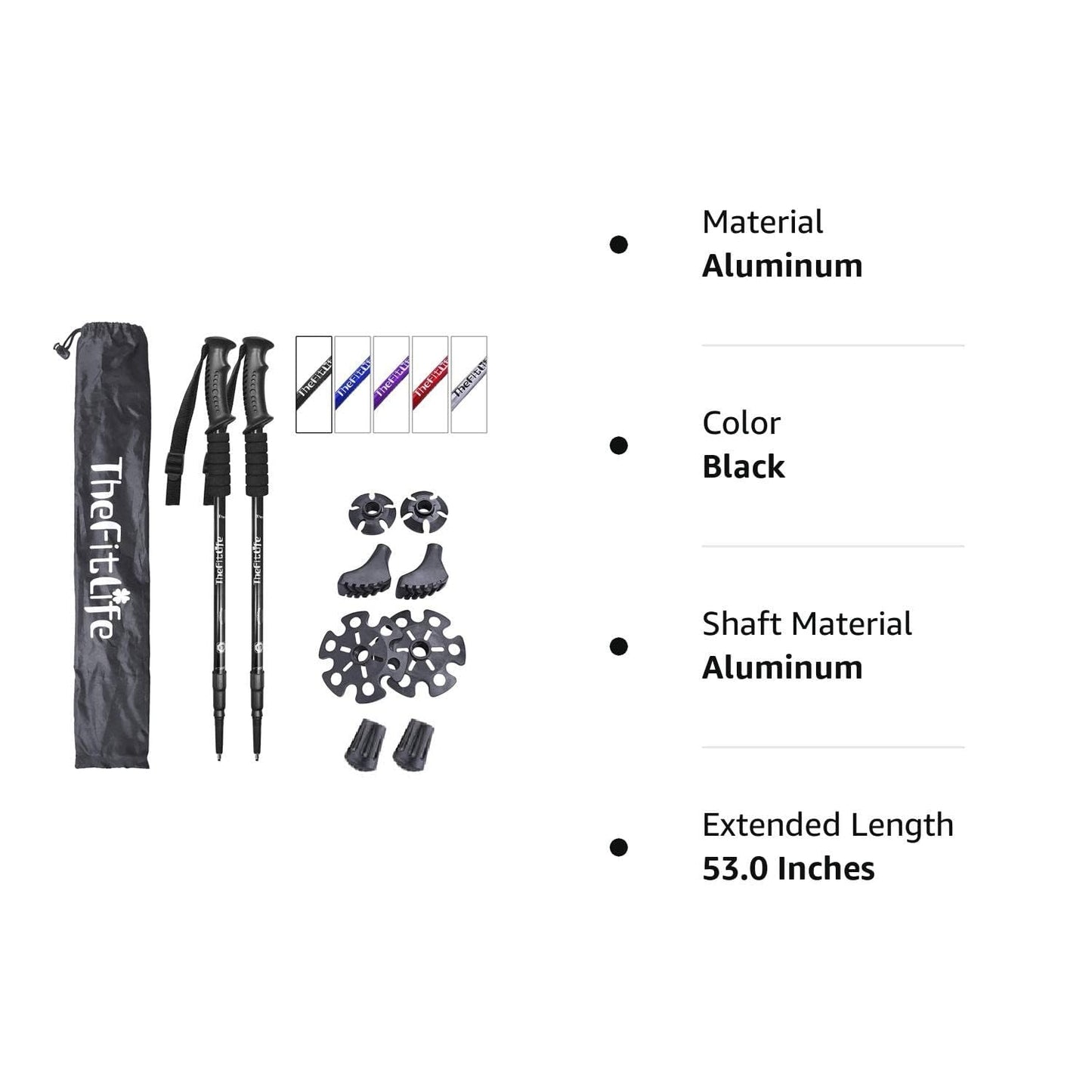 Telescopic Trekking Poles for Hiking, Anti-Shock Nordic Walking Sticks
