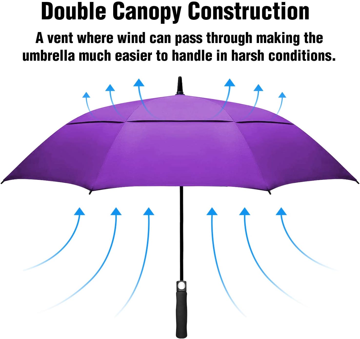 Golf Umbrella Large 58/62/68 Inch Automatic Open Golf Umbrella Extra Large Oversize Double Canopy