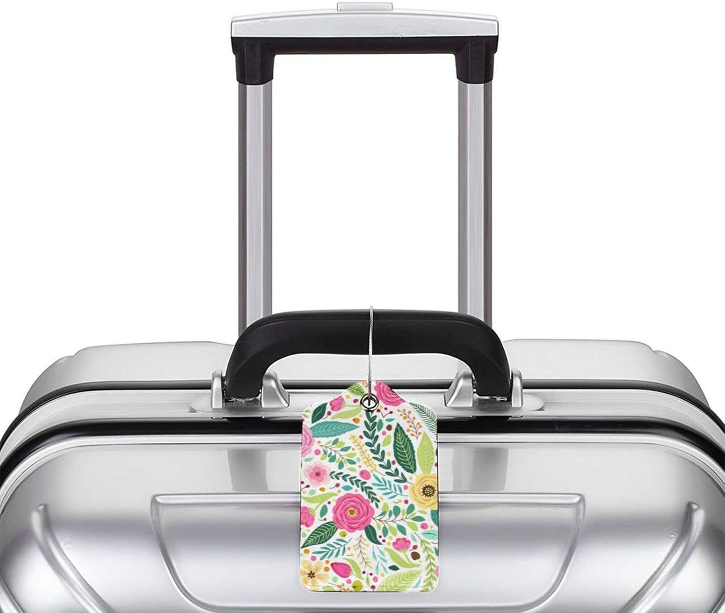 2 Pcs Cute Retro Flower Luggage Tag for Suitcase,Label Hand-Painted Nature Gifts for Privacy Cover ID Label with Stainless, Birthday Boy Girl