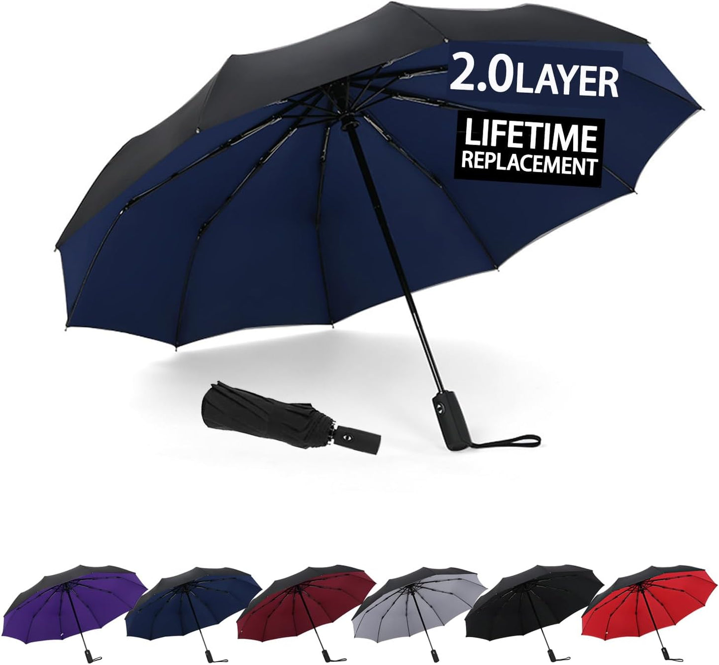Windproof Travel Umbrella - Automatic, Compact, Windproof