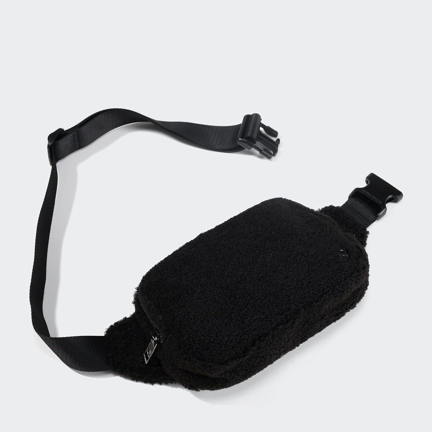 Pander Large 2L Fanny pack Everywhere Fleece Belt Bag for Women and Men with Adjustable strap Belt. (Black)