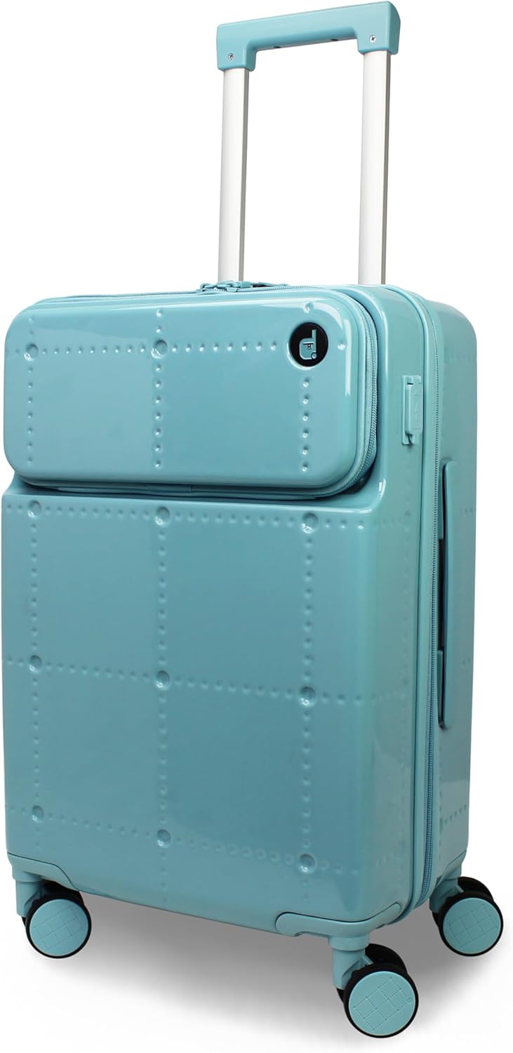 World Traveler Dejuno Smart 20-Inch Carry-On Luggage with USB Ports - Glacier