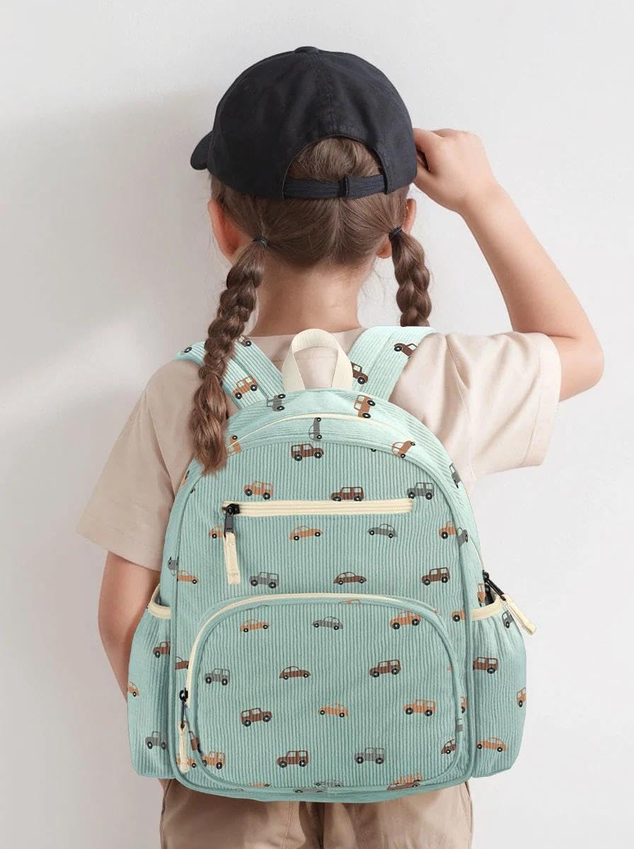 Corduroy Toddler Backpack for Boys 2-5, Cute Kids Backpacks Boys - Preschool Kindergarten Backpack 13.7" H Fit Folder