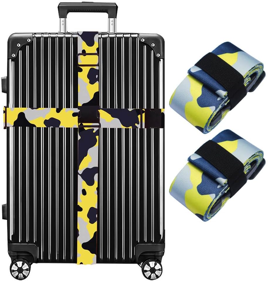 Luggage Straps for Suitcases TSA Approved Easy Pack Organized Suitcase Strap, Luggage Strap, Luggage Belt Strap, Bag Straps for Luggage. Buckle Straps Travel Accessories (Camo)