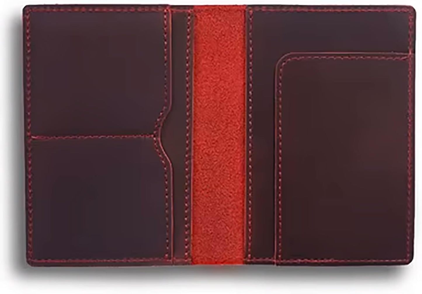 Handmade Genuine Leather Passport Holder for Travel – Slim Passport Cover & Card Case – Leather Passport Wallet for Men & Women – Travel Document Organizer & Gift (Red)