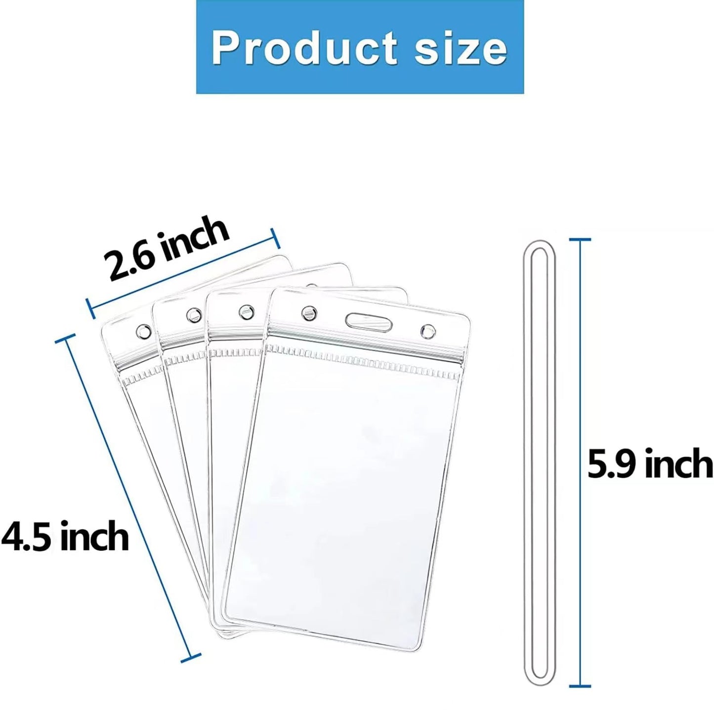 100 Pack Clear Luggage Tags Bag Tags Holder Identification ID Card Badge Holder with Luggage Tag