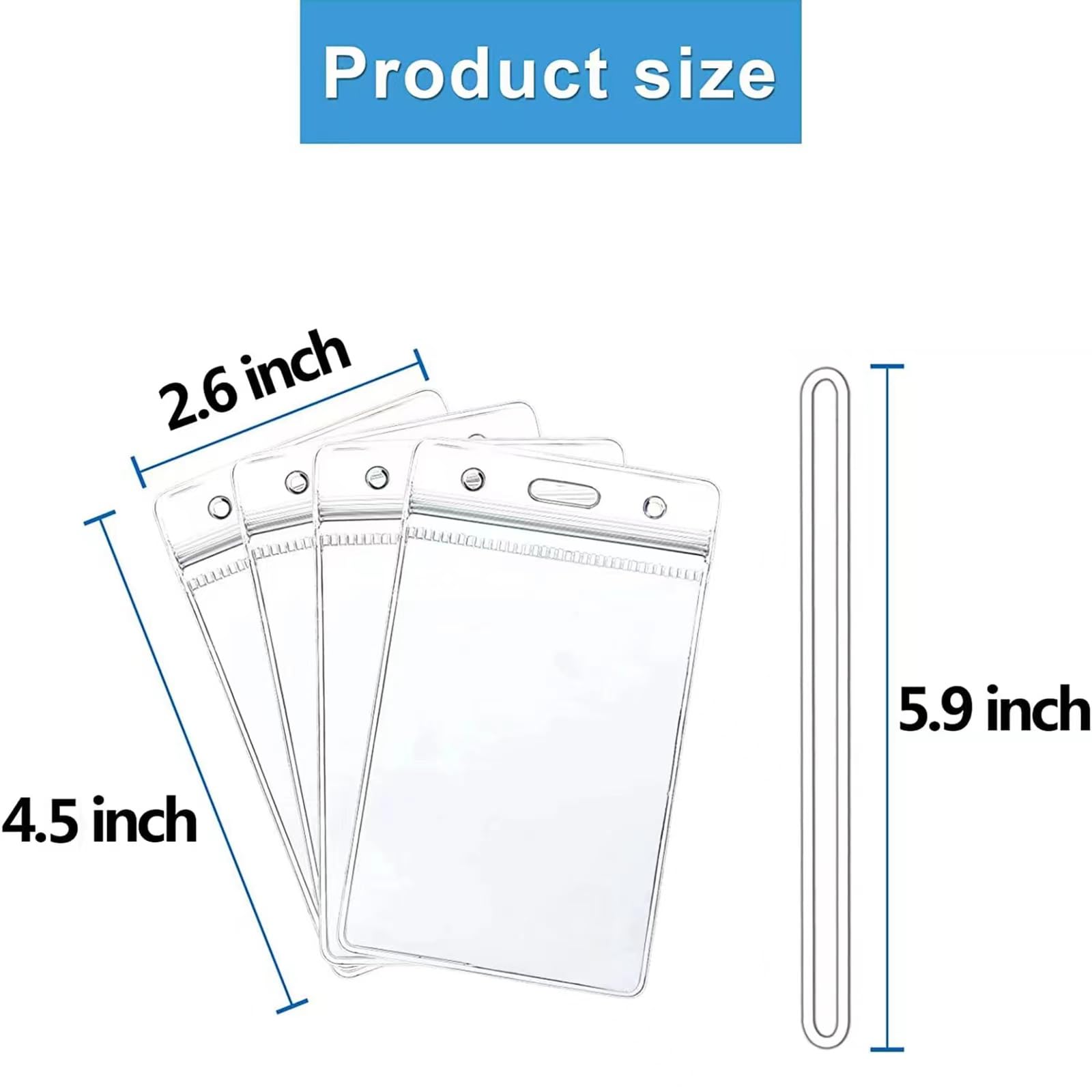 100 Pack Clear Luggage Tags Bag Tags Holder Identification ID Card Badge Holder with Luggage Tag