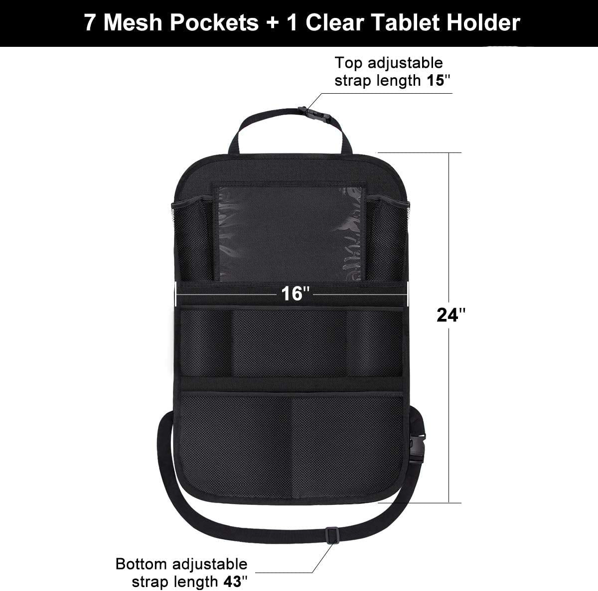 ONE PIX Backseat Car Organizer Mats Back Seat Organizers and Storage Bag with Touch Screen Tablet