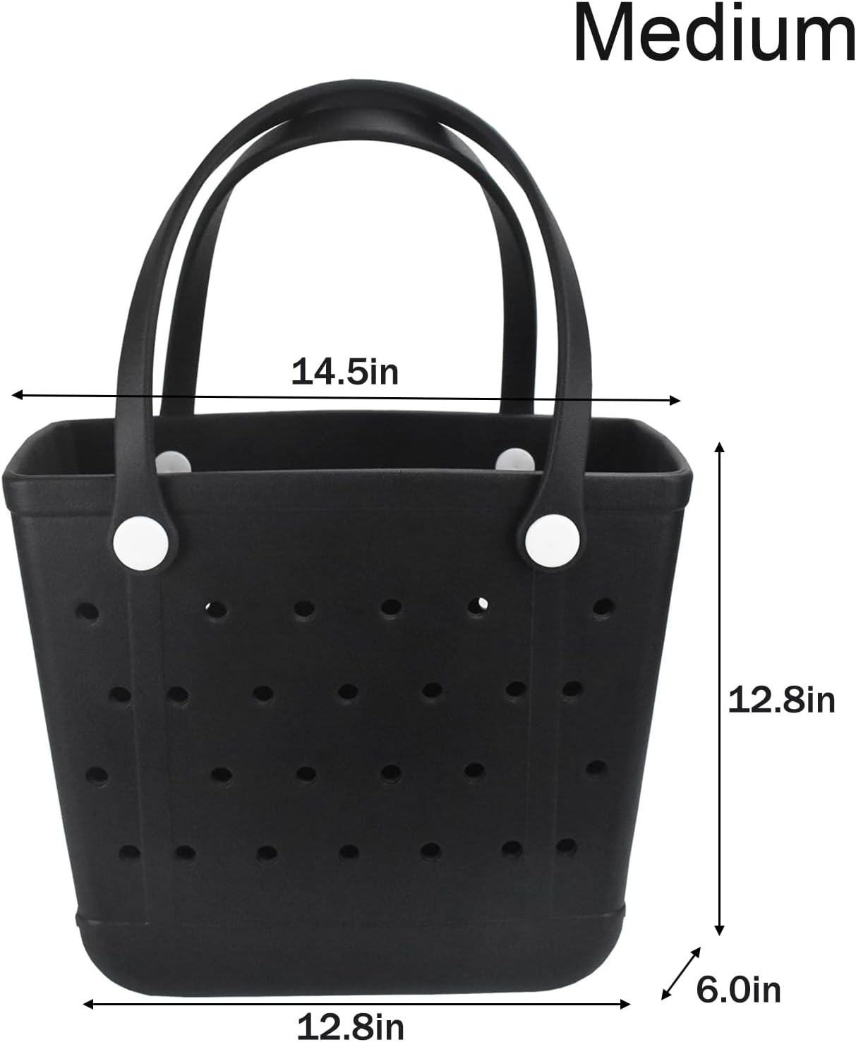 Medium Beach Bag, Waterproof Rubber Beach Bag, Washable Open Tote Bag Durable Tote Travel Bags for Outdoor Sport