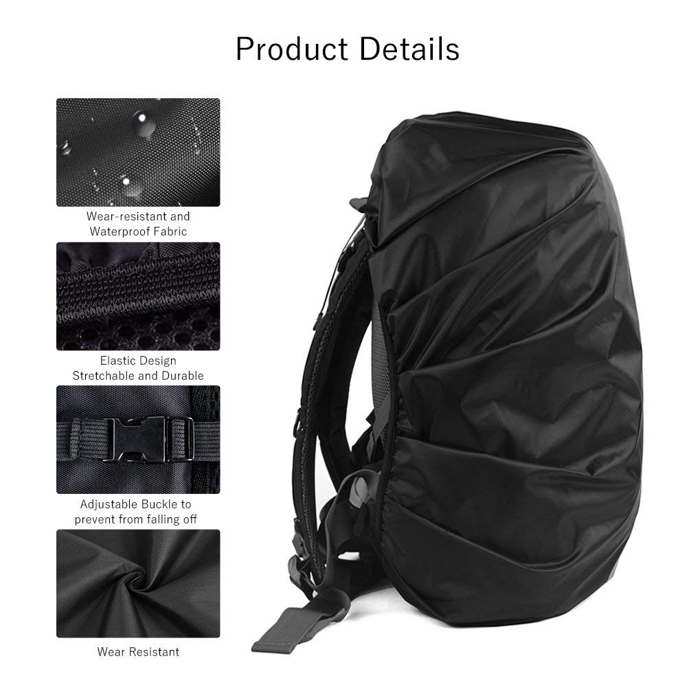 LAMA 2 Pack Waterproof Rain Cover for Backpack, Reflective Rucksack Rain Cover for