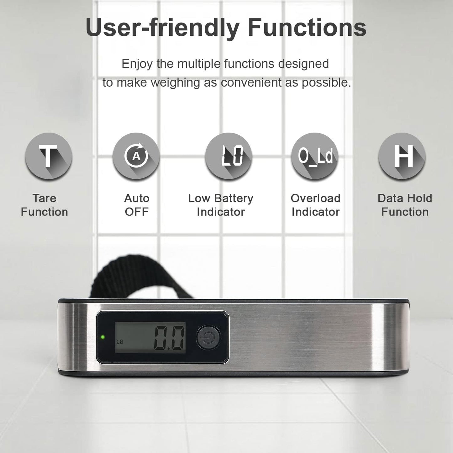 travel inspira Luggage Scale, Portable Digital Hanging Baggage Scale for Travel, Suitcase Weight
