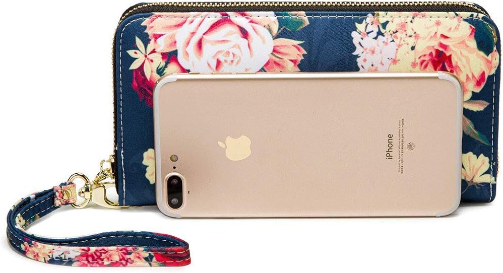 Women Wallet Card RFID For Womens Holder Blocking Credit Small Zipper Purse Pocket Bifold Slim Coin ID Ladies Wristlet Clutch Large Capacity Window Case Travel Zip Women's