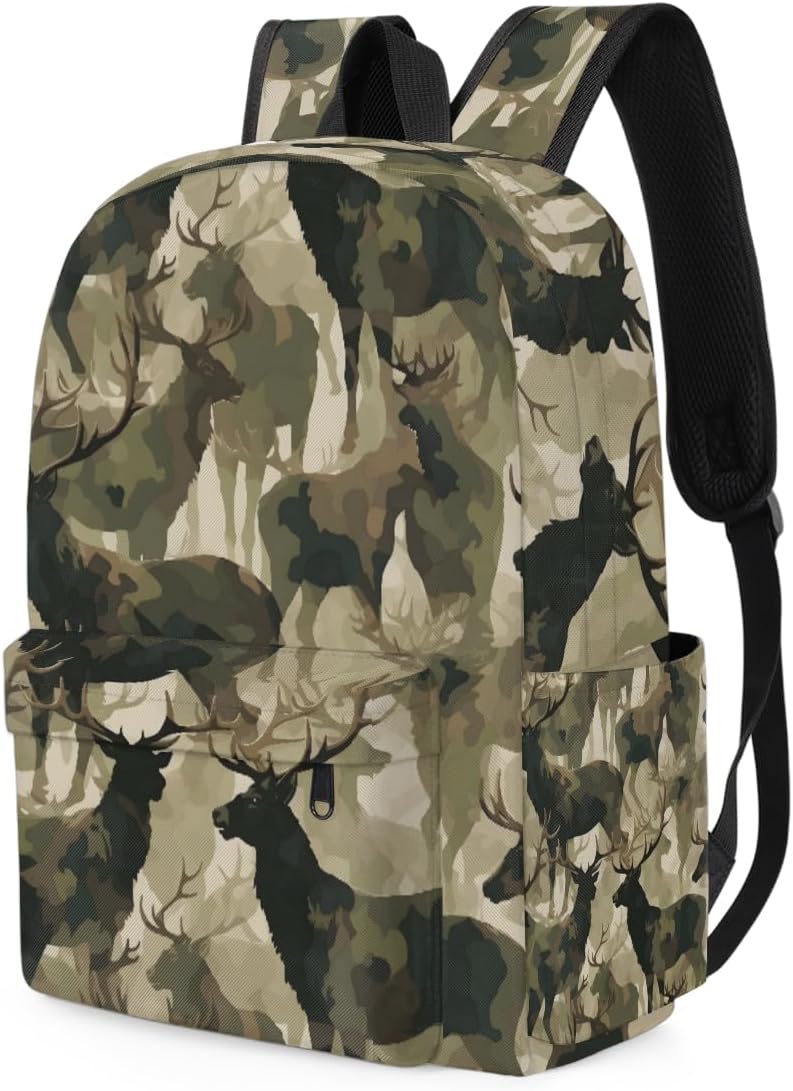 Camouflage Military Kids Backpack for Boys Girls Deer Animal Preschool Toddler Backpack Kindergarten Nursery Bookbag Travel Children Lightweight School Bag