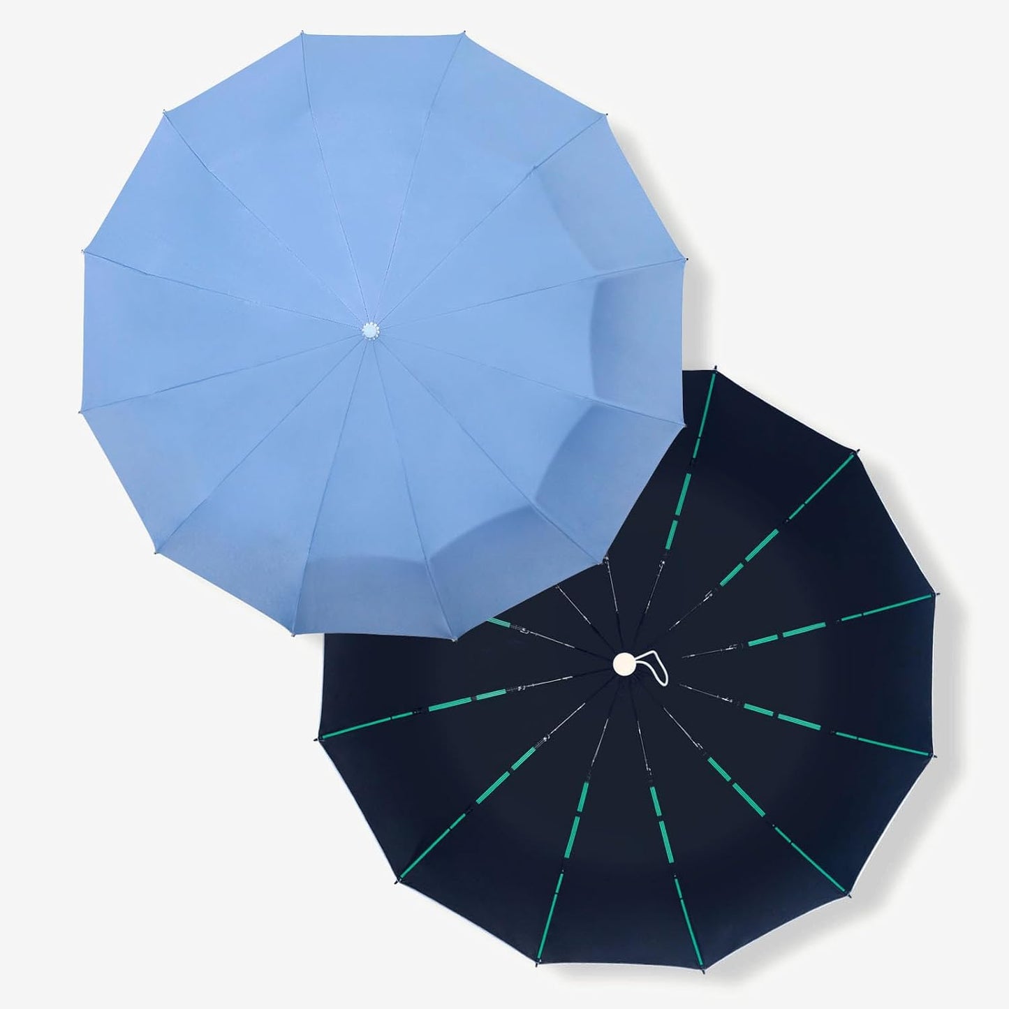 Large Automatic Umbrella - Windproof Travel Compact Folding Umbrella with Automatic Open & Close for Men and Women -creamy-black