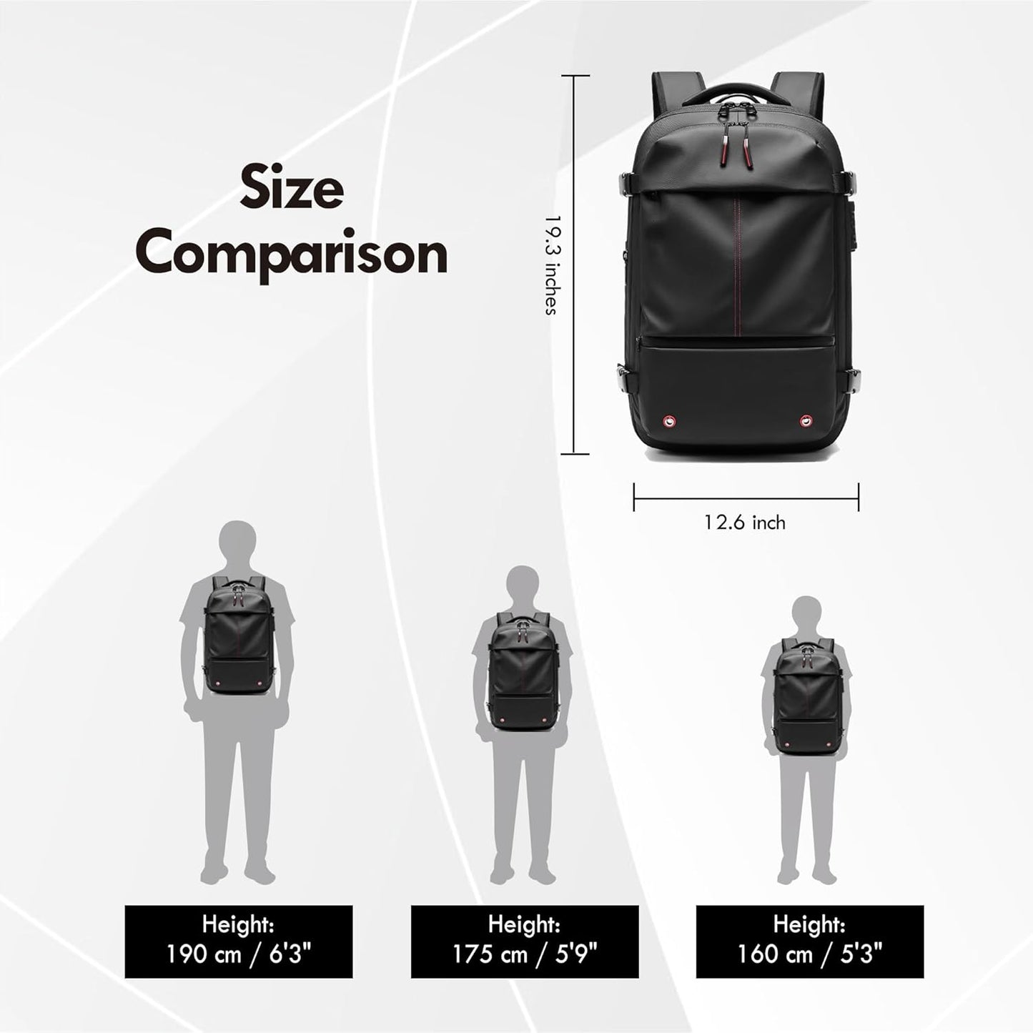 Vacuum Seal Backpack Travel 60L Expandable Backpack with Compression System, TSA Lock Water Resistant Carry-On Backpack (with Pump)