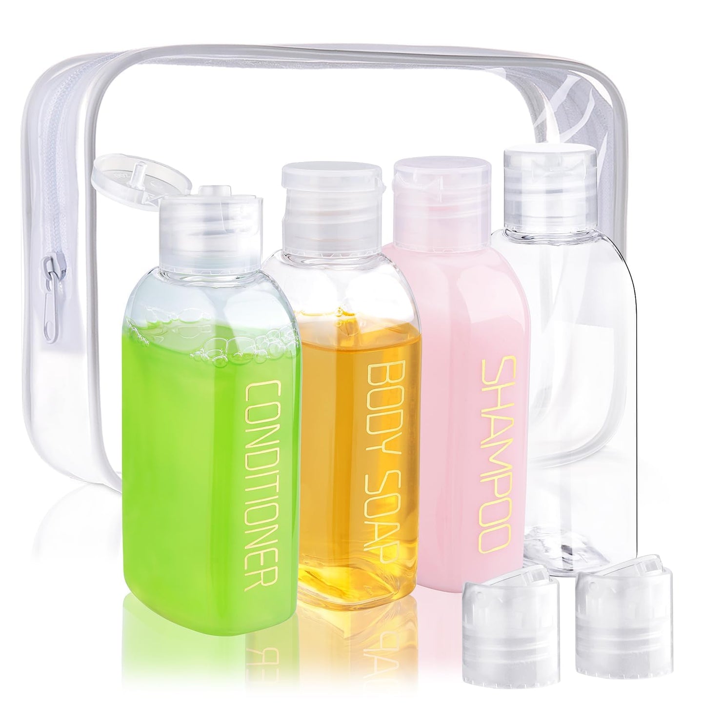 Cosywell 4pc 3.4 oz Leakproof Squeeze Bottles Travel Kit