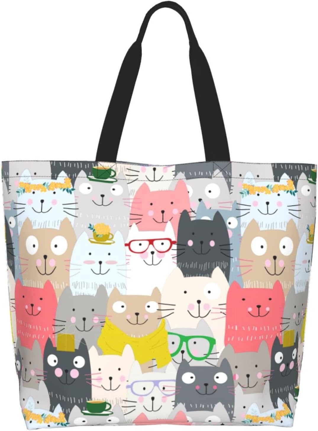 Large Tote Bag for Women Portable Beach Bag Reusable Grocery Bags Funny Gift Bag for Shopping Gym Travel