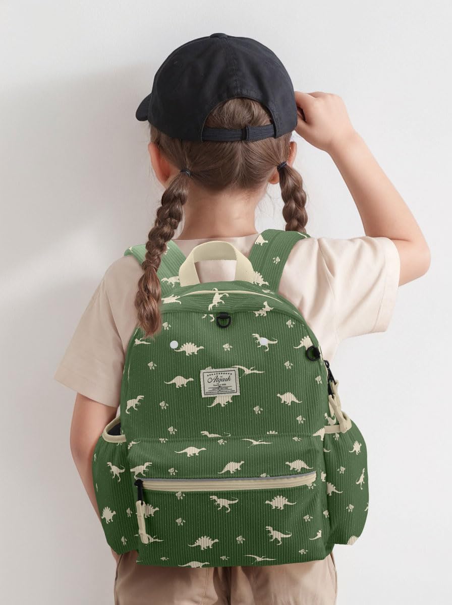 Corduroy Kids Backpack for Boys 6-10: Boys Girls Backpacks for Elementary Kindergarten 15” H Fit
