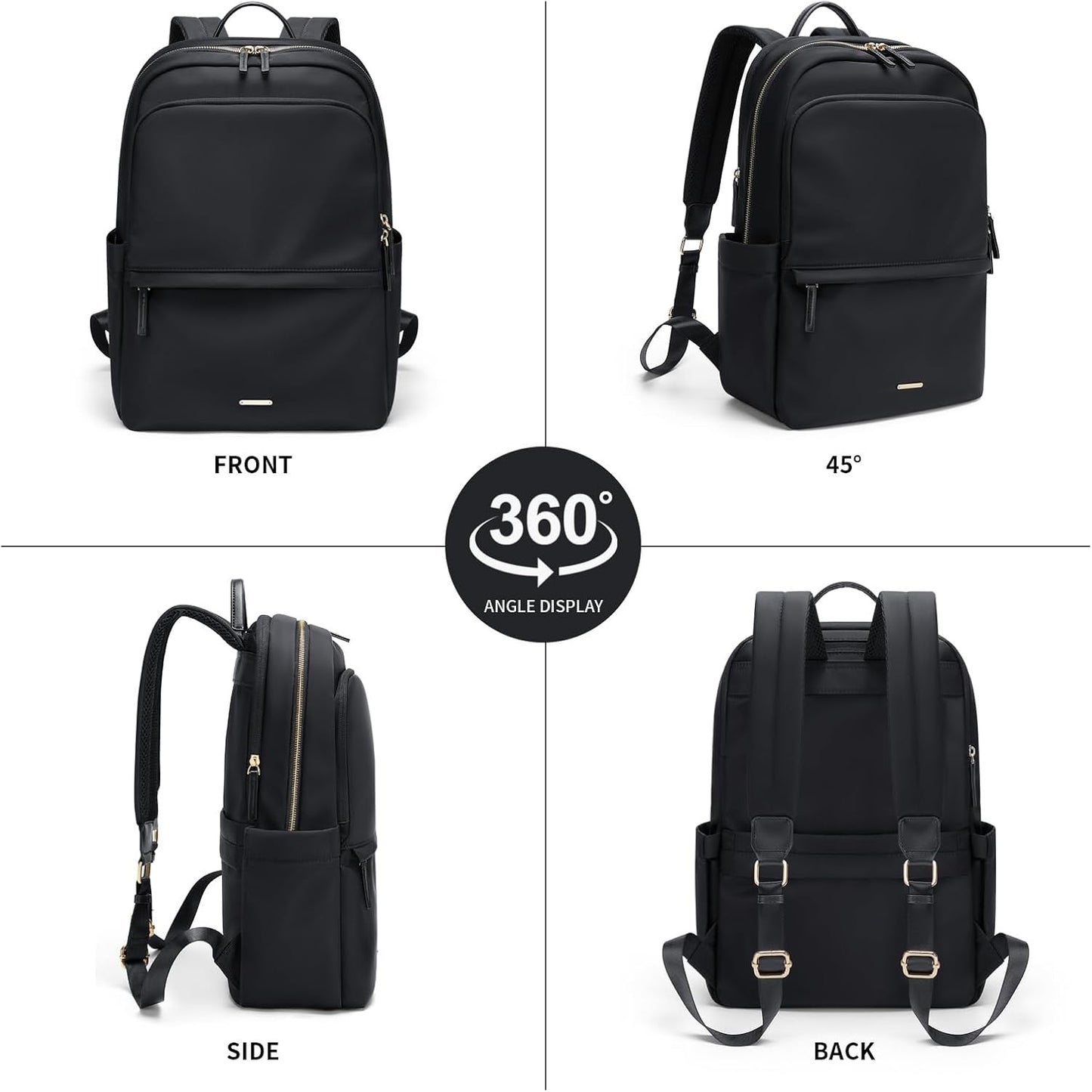 GOLF SUPAGS Women Laptop Backpack Casual Daypack for Work Travel College Backpack Purse Separate Laptop Compartment Fits 15.6 Inch Notebook