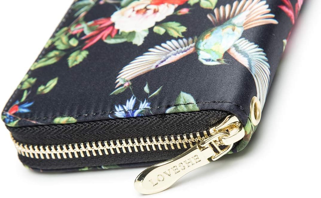 Women Wallet Card RFID For Womens Holder Blocking Credit Small Zipper Purse Pocket Bifold Slim Coin