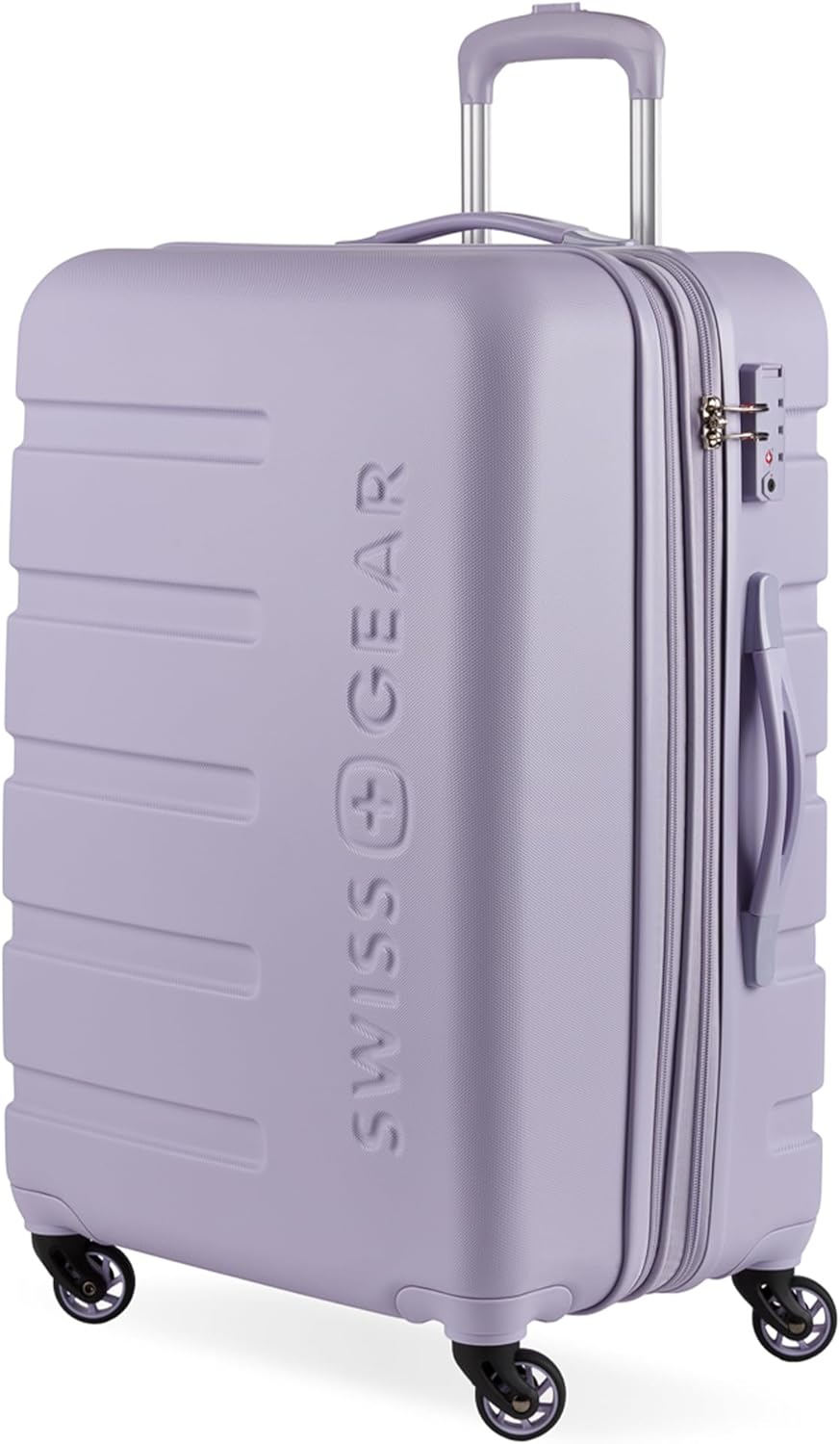 SwissGear 7366 Hardside Expandable Luggage with Spinner Wheels, Evening Haze, Checked-Medium 23-Inch