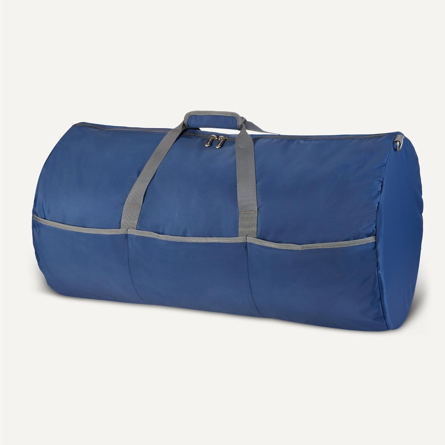 Amazon Essentials 32.4" Extra Large Foldable Nylon Duffel Bag for Travel/Storage with Zippered Pockets, 9254 Cubic Inch (150L), 50-LBS Capacity, Navy Blue (Previously Amazon Basics)