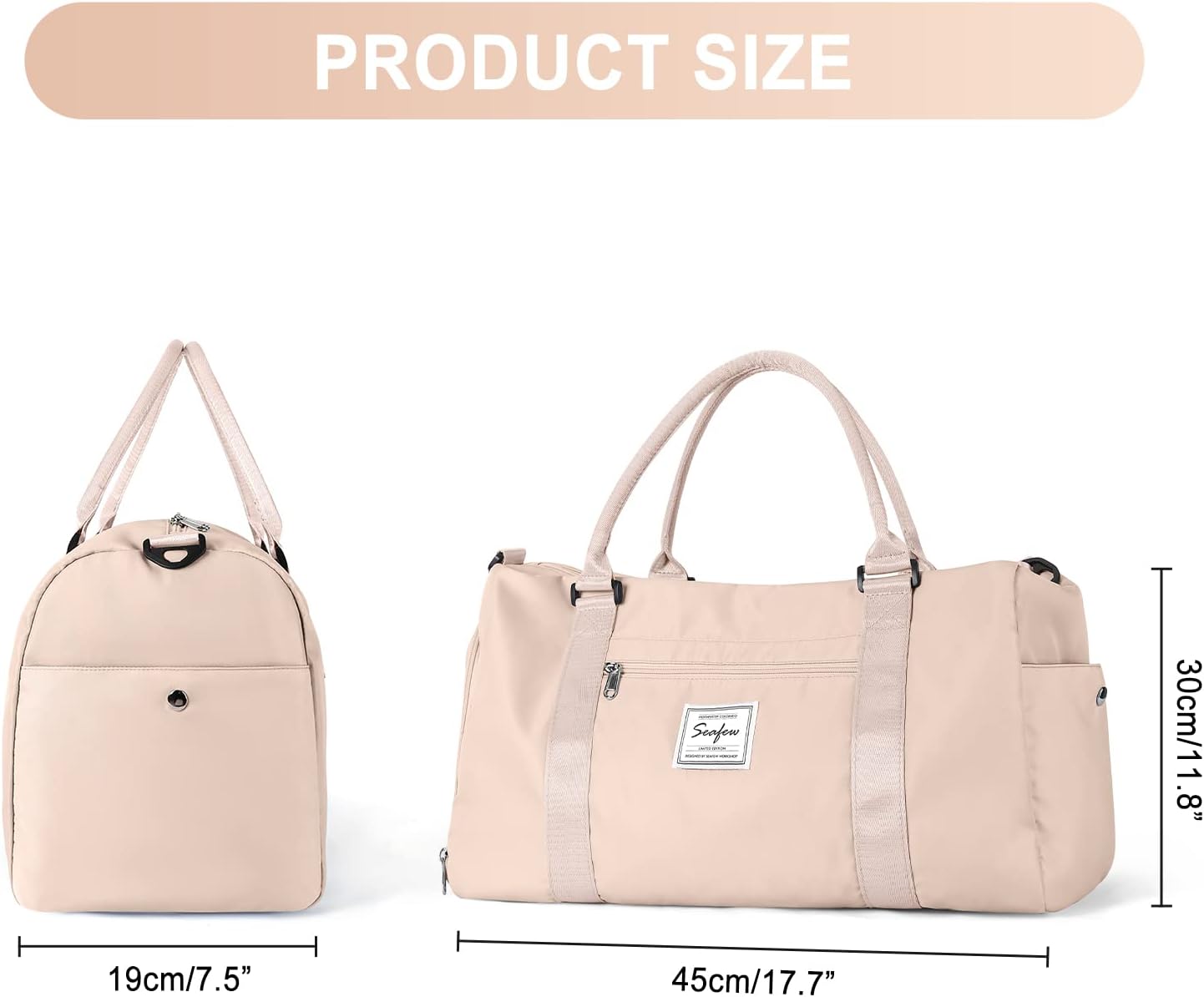 Gym Bag for Women with Shoes Compartment Small Duffel Bag Sport bag with Toiletry Bag Overnight Travel Tote Bags Weekender Carry on Bag Personal Item Bags for Airlines White