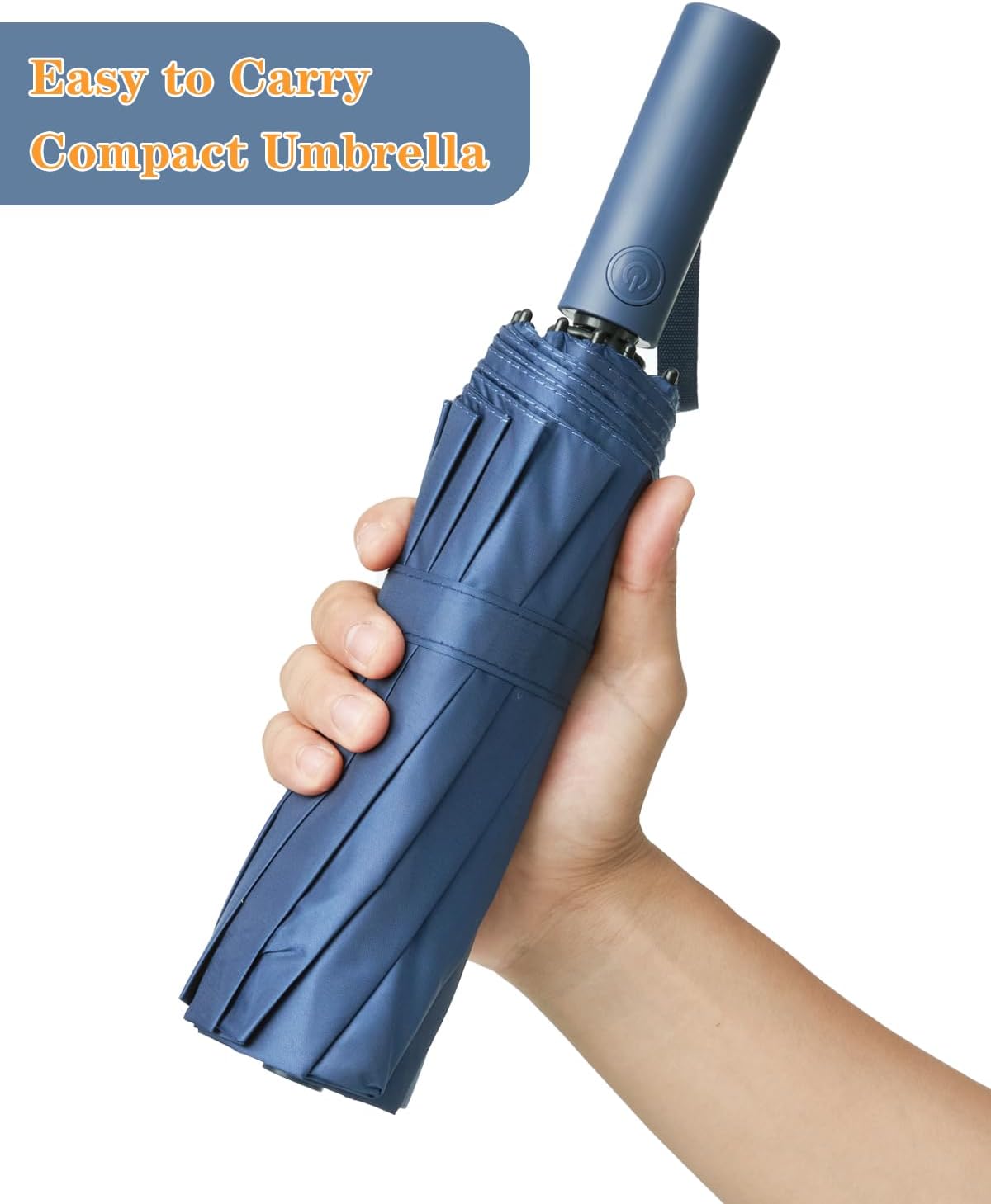Large Double-Ribs Umbrella Automatic Folding Umbrella for Women Men, Travel, UPF 50+ UV Protection,46-Inch, 12 Ribs, Light Green