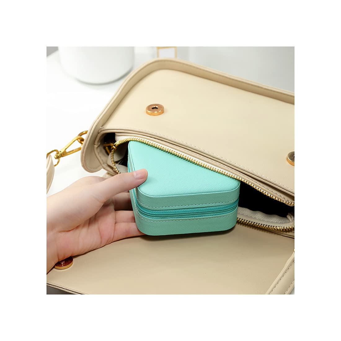 TRODANCE Mini Jewelry Travel Case, Small Portable Jewellry Organizer Box Portable Display Storage
