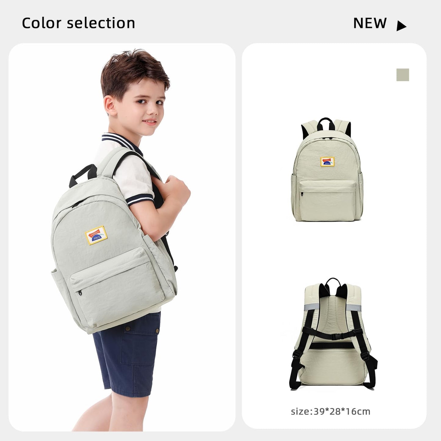 willikiva Kids Backpack for School Boys Girls Teens Toddler Backpack Waterproof Kindergarten Preschool Elementary Bookbag Children Travel Bag(Bean Grey Green,Medium)