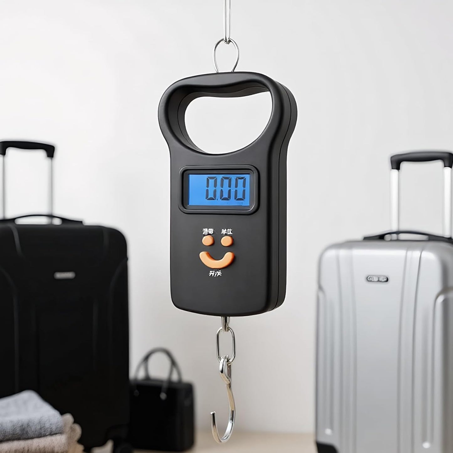 Portable Scale, Handheld Digital Scale, 50kg Weight Capacity, High Precision Sensor, 2.95x7.87 Inches, Compact Design, Ideal for Fishing, Baggage, Shipping, Cooking, Hunting, Suitcase Use