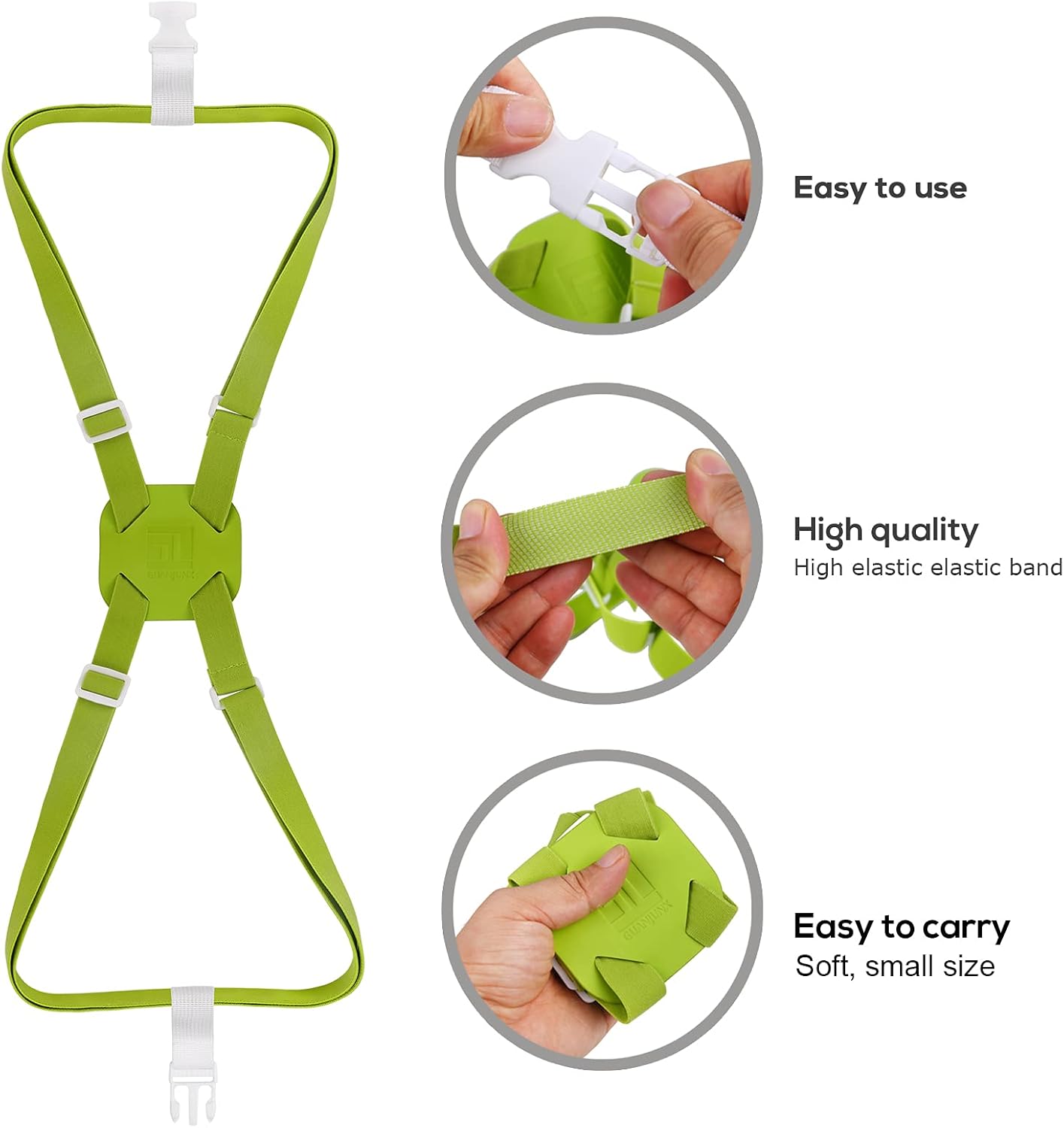 GUANJUNX Luggage Straps Bag Bungees for Add a Bag Easy to Travel Suitcase Elastic Strap Belt Long Green (Gb-002)
