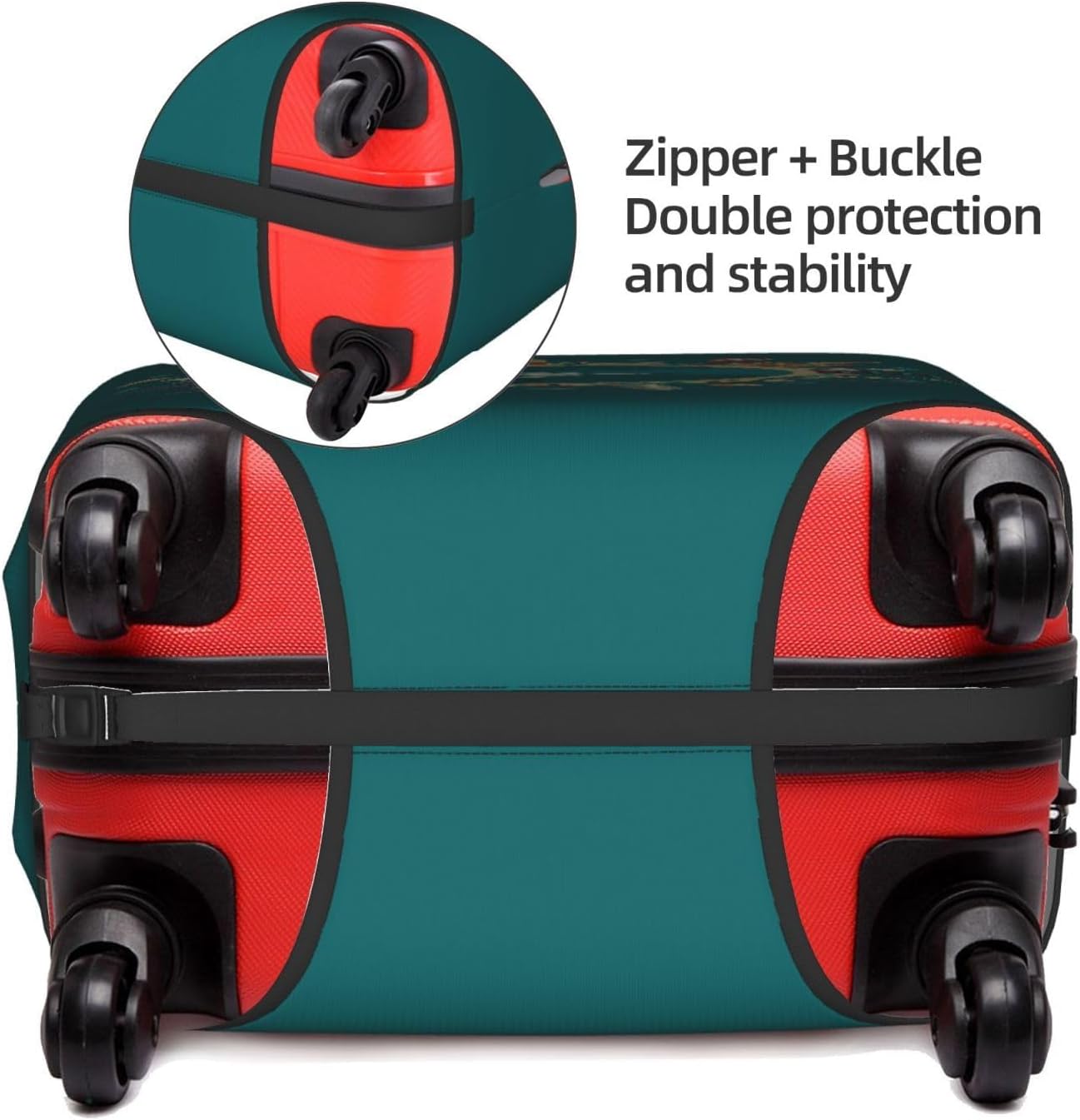 World Travel Luggage Covers and Luggage Tags Tsa Approved, Elastic Washable Fashionable Anti-Scratch Protector, Birthday Gifts for Men Women (L 26-28 Inch Luggage)