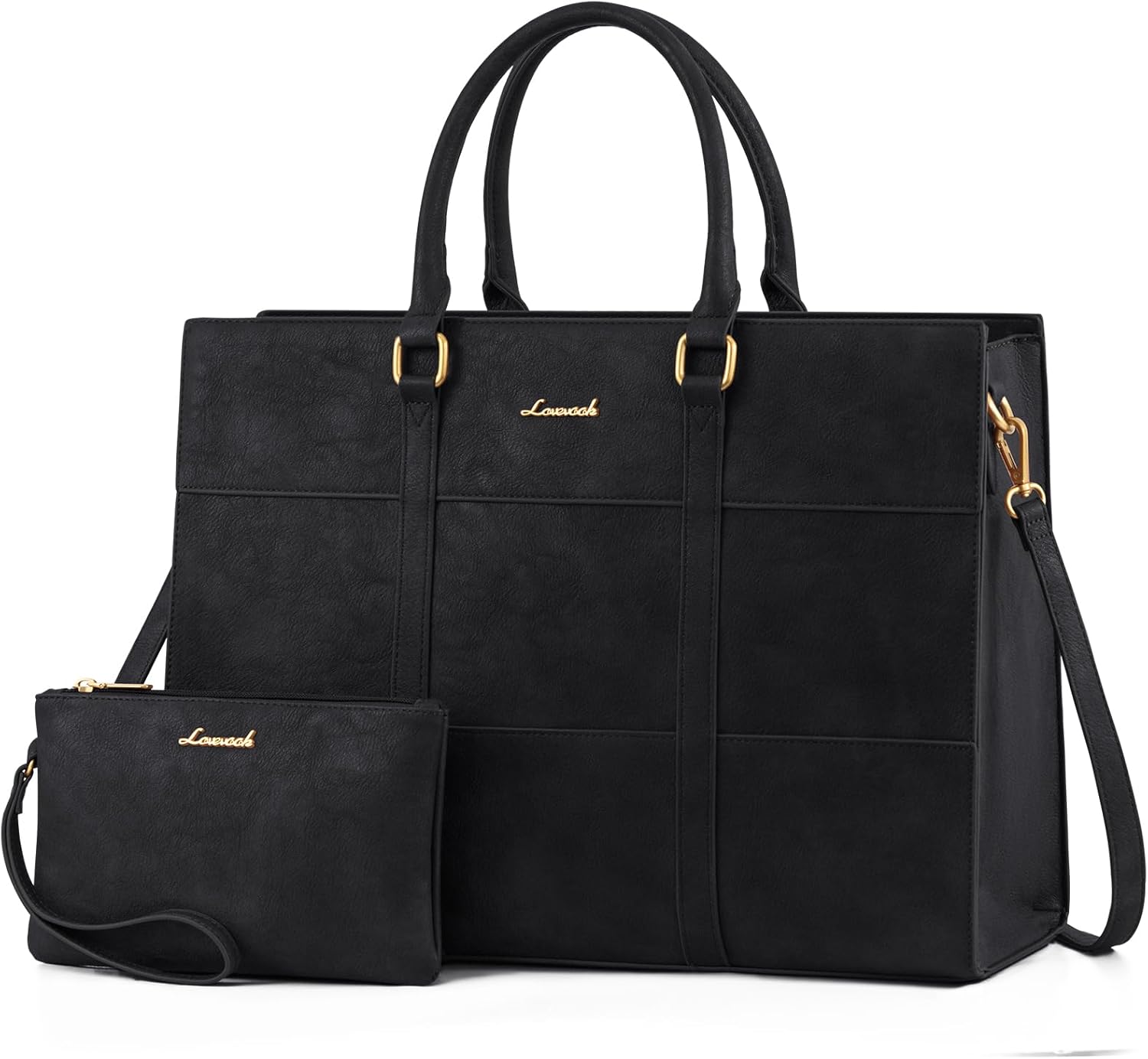LOVEVOOK Laptop Bag for Women 15.6 Inch Laptop Tote Bag Vintage Leather Work Bags for Women