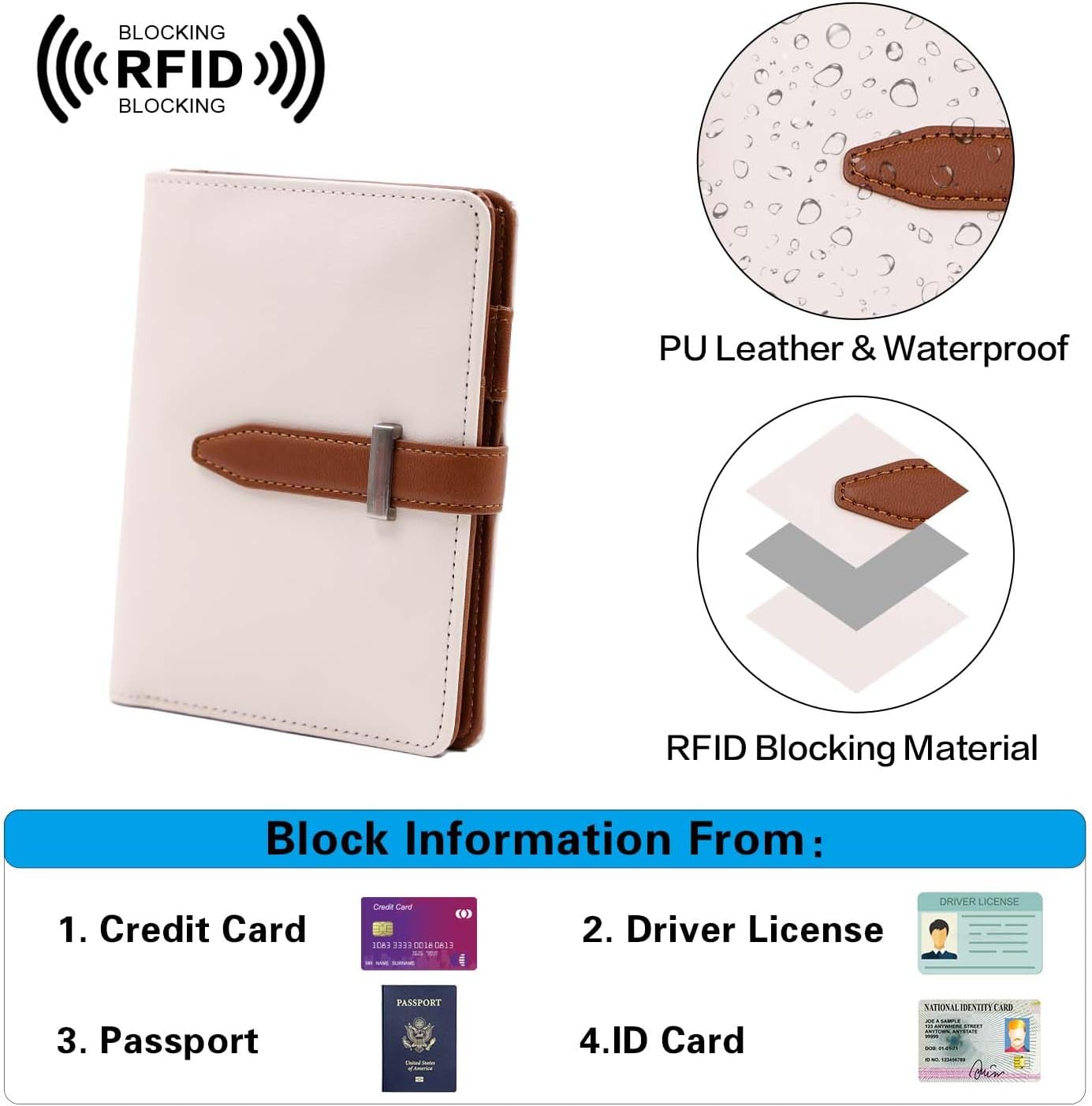 Deziliao Passport Holder for Men and Women, Cute Passport Wallets, Mulit-Purpose RFID Blocking