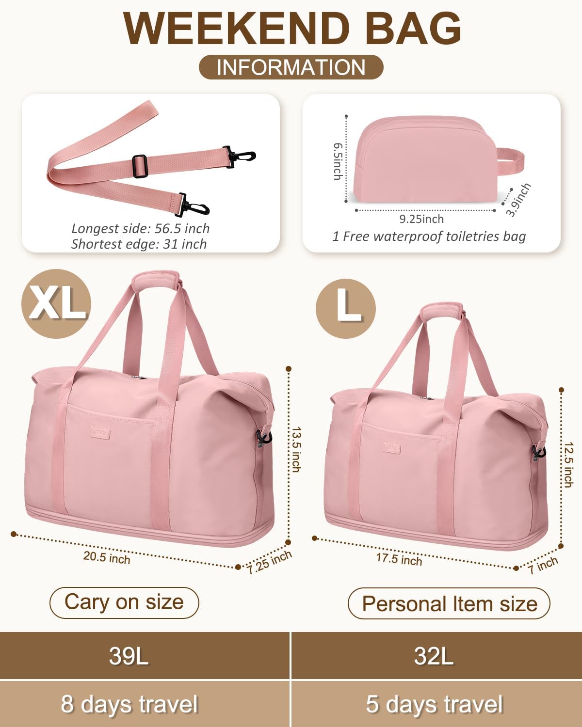 Expandable Travel Duffle Bags Weekender Overnight Bags for Women Men Hospital Bag for Women Labor