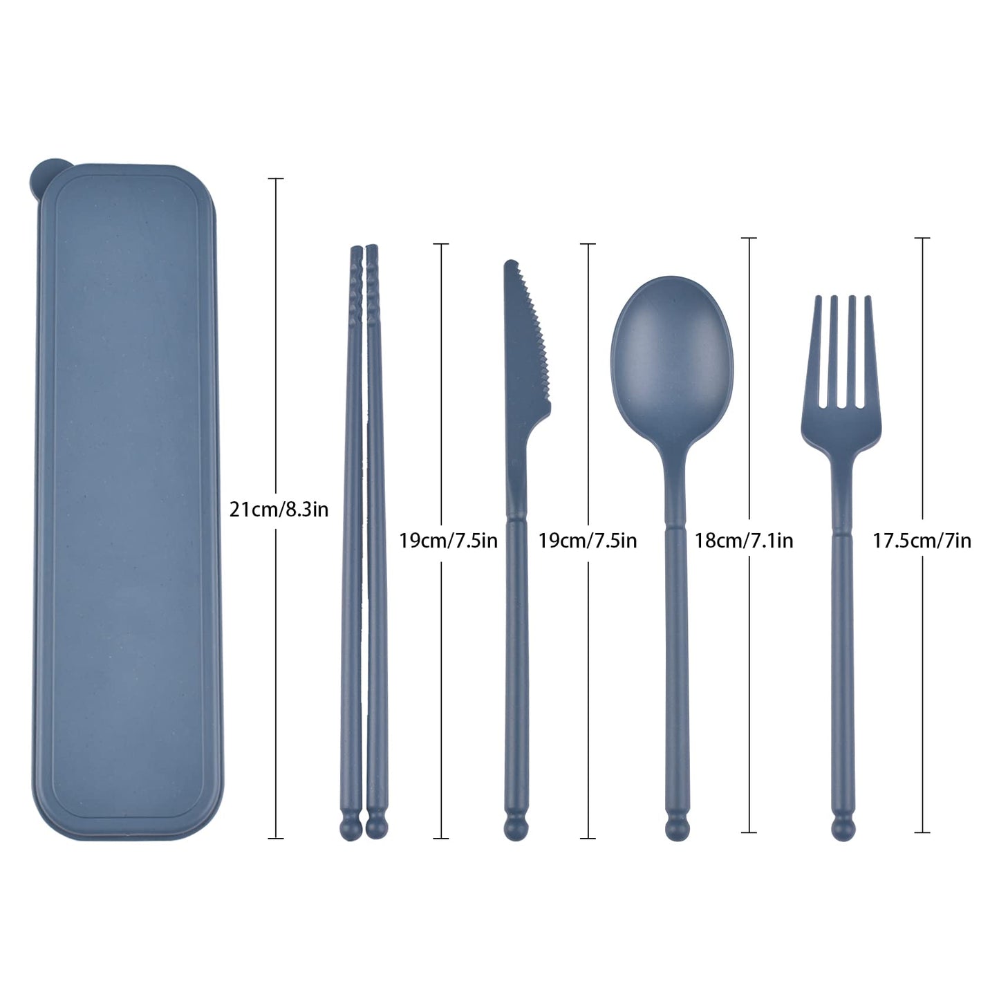 Travel Utensils, Reusable Utensils Set with Case, Camping Plastic Cutlery