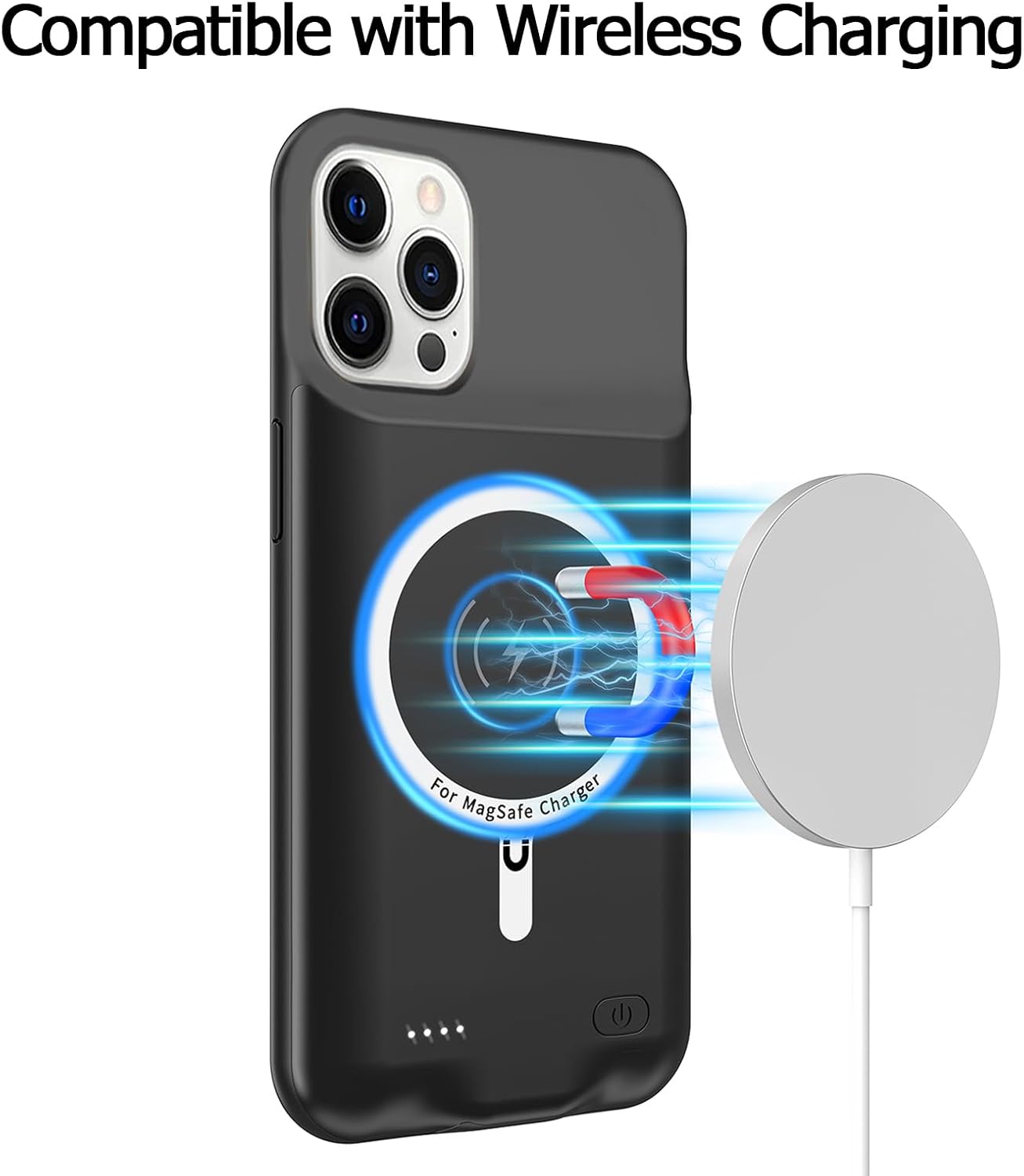 Battery Case for iPhone 11 Pro, 10000mAh High Capacity Charger Case Rechargeable Smart Battery Pack Charging Case with Wireless Charging Support Carplay Compatible for iPhone 11 Pro (5.8 inch)-Black