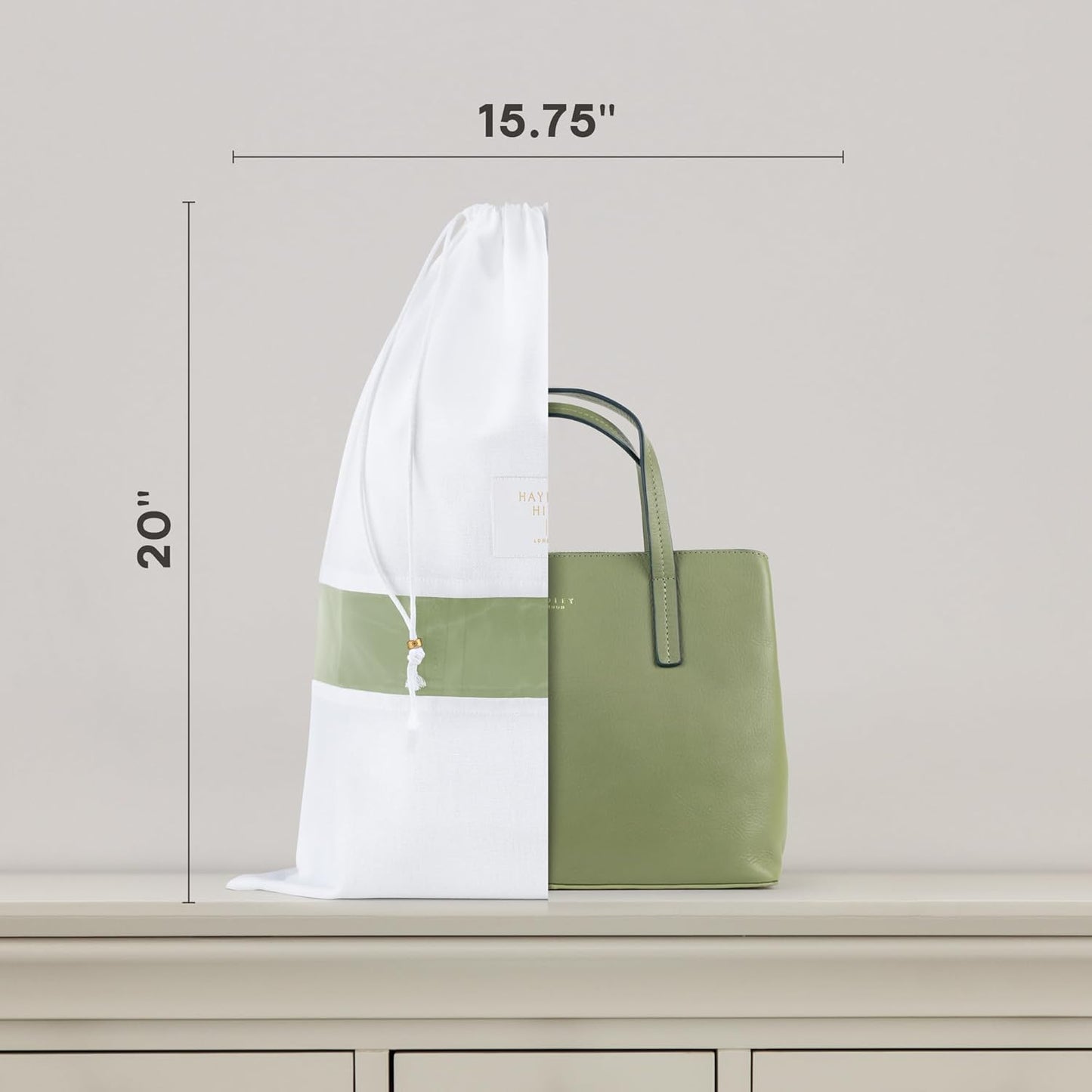 Hayden Hill Luxury Organice Cotton Dust Bags For Handbags - 6 Pack (Small-Med) - Handbag, Purse and Shoe Storage - Certified Carbon Neutral