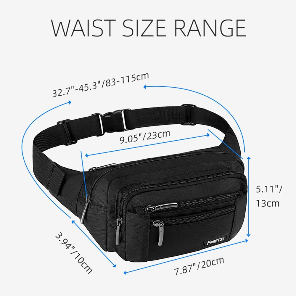 FREETOO Waist Pack Bag Fanny Pack for Men&Women Hip Bum Bag with Adjustable Strap for Outdoors