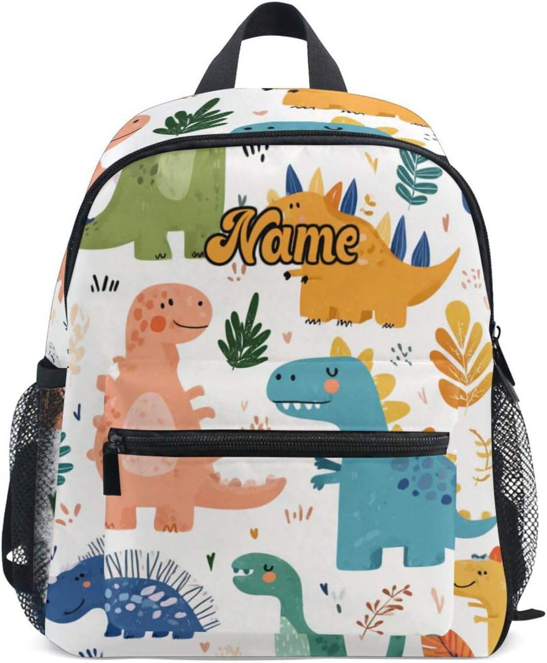 Custom Cute Dinosaurs2 Preschool Backpack for Toddler Boy Girl,Personalized Backpack with Name Text, Customization Kindergarten School Bookbags - S
